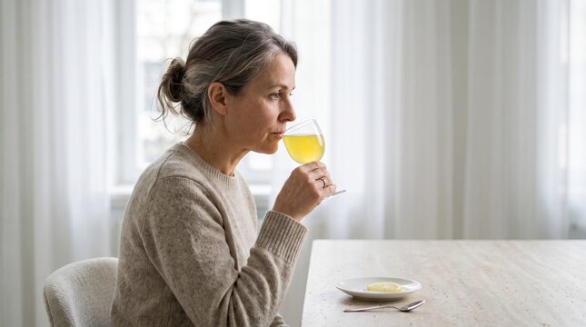 Sensory specialist evaluates a citrus beverage sample