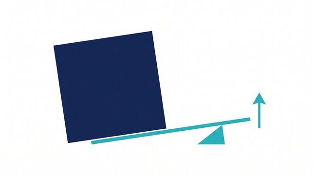Minimalist Lever And Fulcrum Concept Illustration