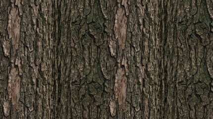Fototapeta premium Flat-lay view of a tree trunk displaying detailed bark texture, natural earthy tones, intricate cracks and ridges