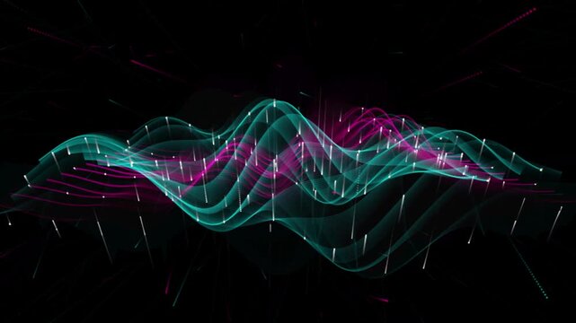 Neon Audio Waveform and AI Voice Frequency Visualizer Loop