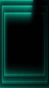 Cyan neon rectangular frame on black background Cyan neon rectangular frame futuristic digital border Cyan neon rectangular frame abstract technology background