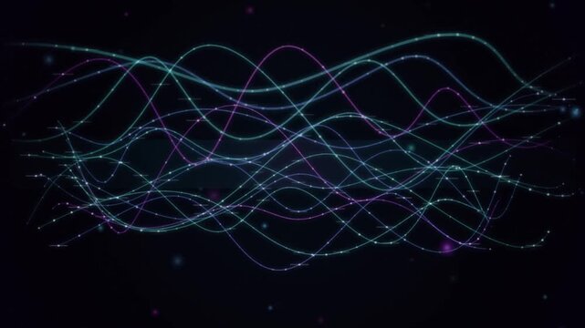 Abstract Neon Sound Waves and Audio Spectrum Sine Curve Loop