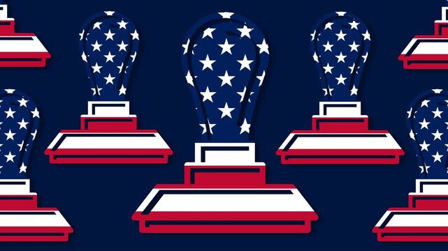 Seamless Patriotic Stamp Pattern Animation for US Constitution Day and Citizenship Day Celebration.