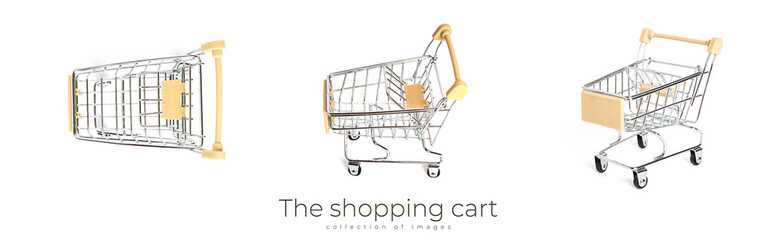 The shopping cart is isolated on a white background. Empty trolley. © Светлана Гуркова