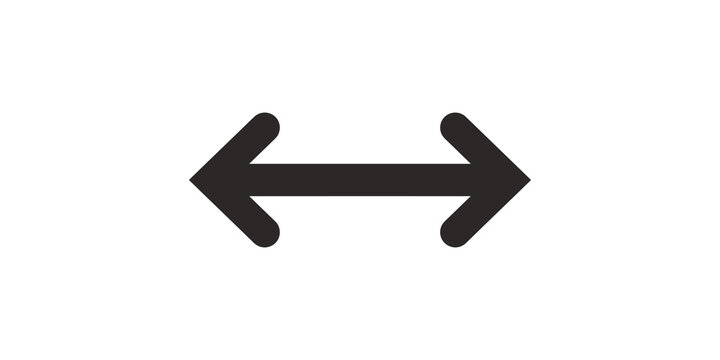 Black horizontal double headed arrow icon for navigation and directional movement indication in user interface design.