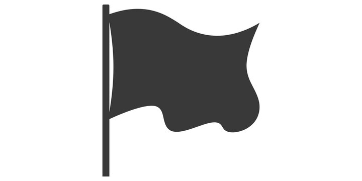 Dark grey flag icon on pole representing achievement location tracking or milestone markers for web interfaces.