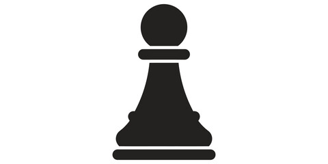 Black chess pawn piece icon vector for strategy games and abstract concepts. © 扁平化图标 