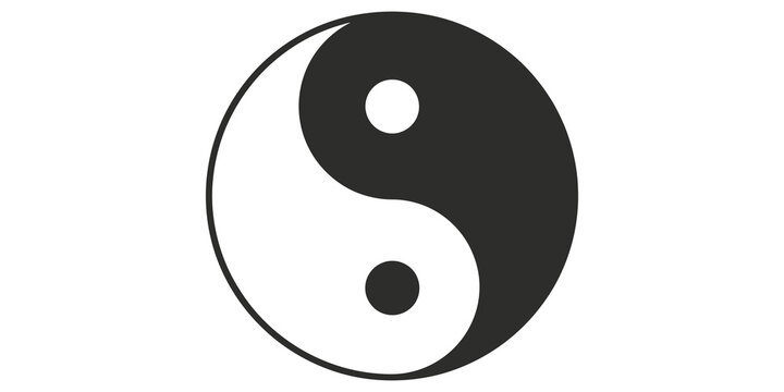 Black and white yin yang symbol representing balance and harmony.