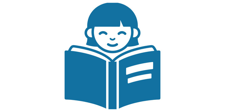 Person reading book icon for education and knowledge concepts.