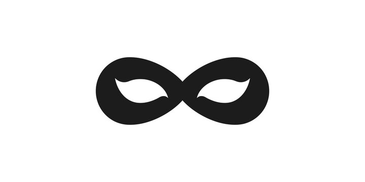Black silhouette of a carnival mask for costume parties, mystery events, and theatrical performances.