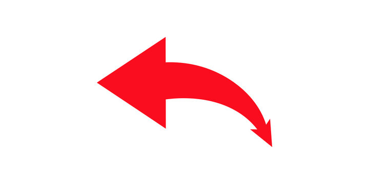 Red curved arrow pointing left signifies return or undo function in digital interface.