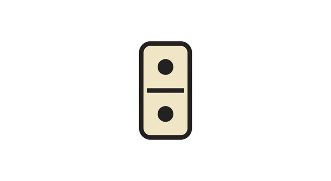 Double one domino tile game icon.