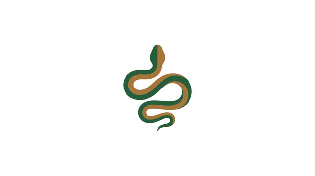 Elegant wavy green serpent icon.