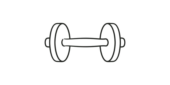 Dumbbell outline icon for fitness, exercise, and healthy lifestyle.