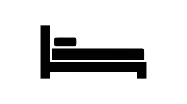 Vector illustration of bed icon on a transparent background