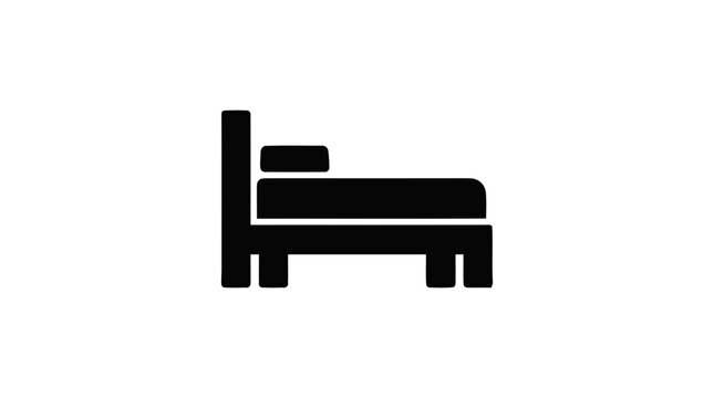Vector illustration of bed icon on a transparent background