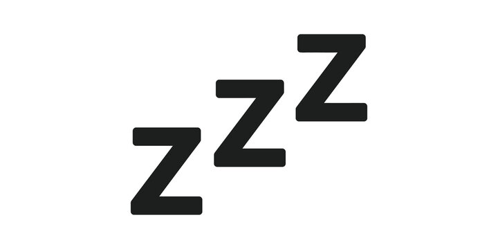 Black ZZZ letters icon for sleep, rest, or dreaming concept.