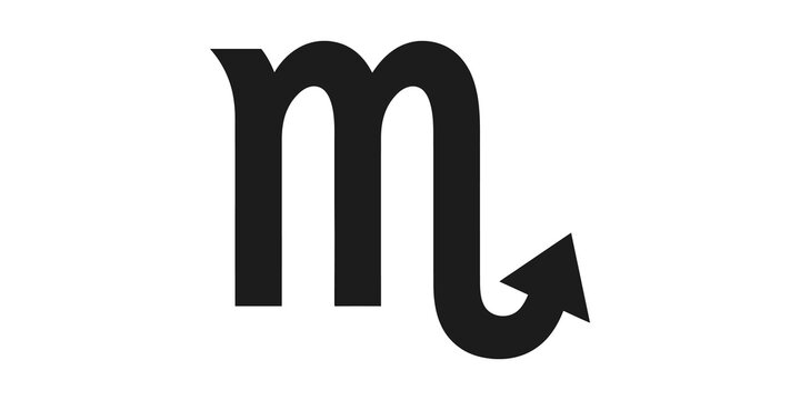 Black scorpio zodiac sign symbol for astrology horoscopes and web icons.