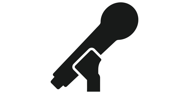 Black microphone on stand for live events recording and studio sessions.