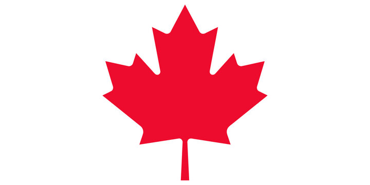 Canadian maple leaf red sign isolated on transparent background for flag.