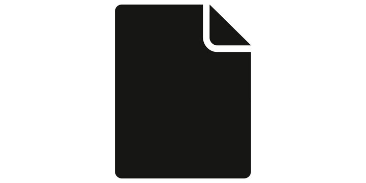 Document icon black color isolated on transparent background for business.