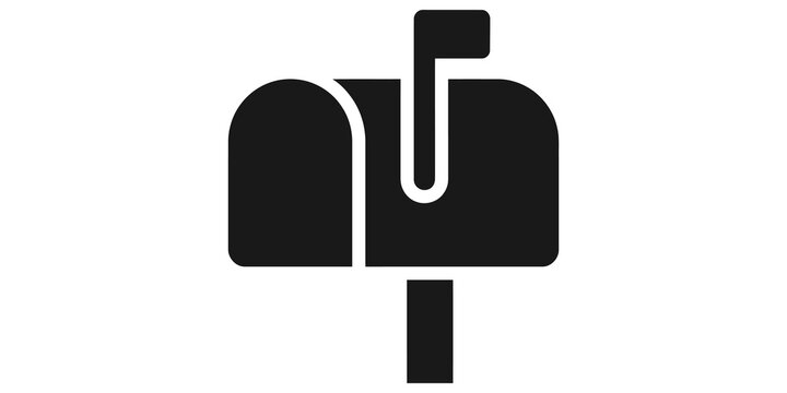 Traditional black mailbox icon for sending and receiving postal mail.
