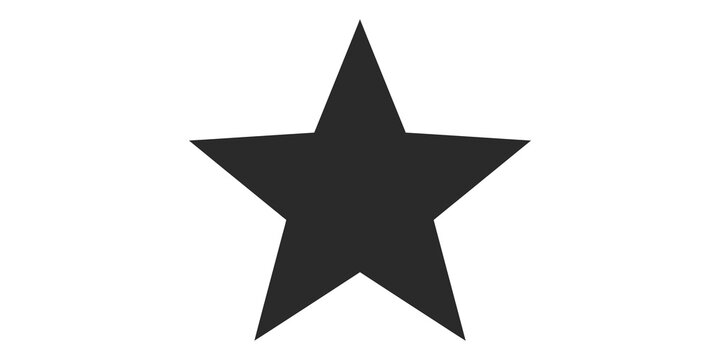 Solid black five point star icon for rating and ranking interfaces.