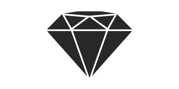 Diamond gemstone facet shape icon for luxury jewelry design and display.