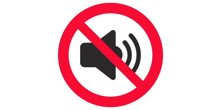 No sound red circle ban icon with black speaker for silent zones now.