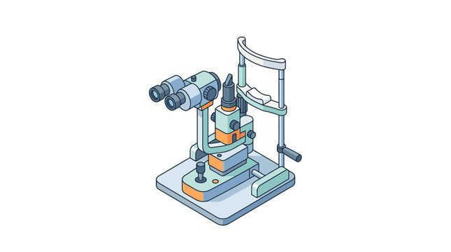 Ophthalmic slit lamp biomicroscope for eye examination.