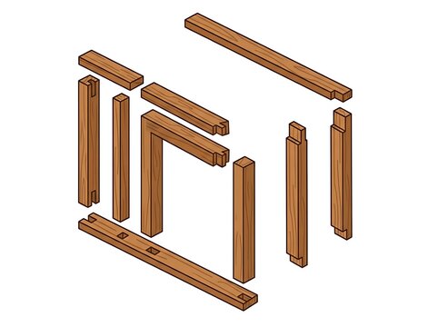 Timber Frame Construction Pieces, Wooden House Framing Components