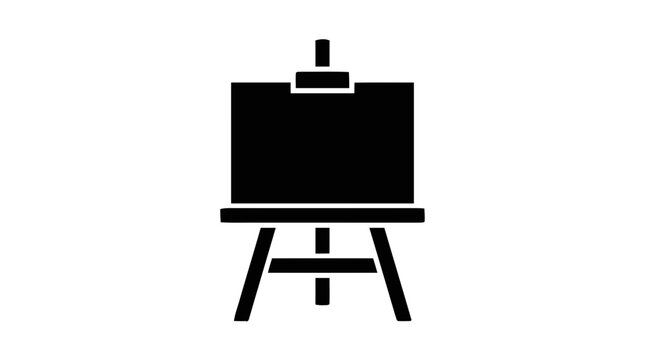 Vector illustration of easel icon on a transparent background