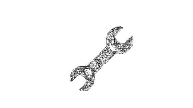 Sketch wrench icon animation - smooth progressive reveal