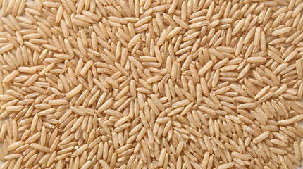 Fototapeta premium Full Frame Overhead Macro Texture of Raw Uncooked Long Grain Brown Rice
