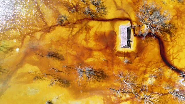 Aerial View of Toxic Mining Waste at Geamana in Romania
