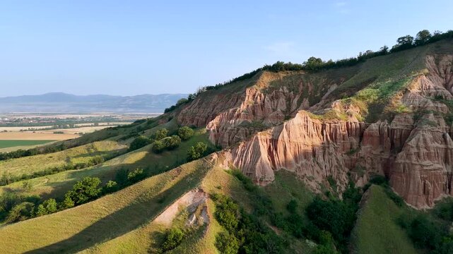 Drone View of Rapa Rosie at Sunrise in Romania
