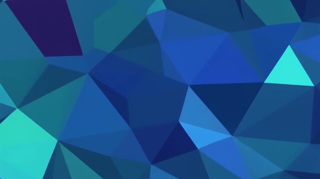 abstract geometric pattern animation with turquoise and teal triangles