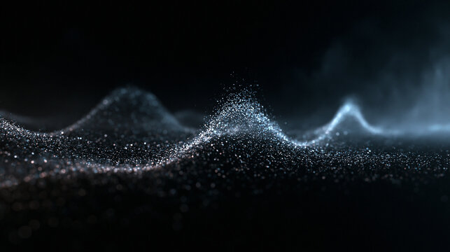 Abstract Digital Soundwave and Particle Data Visualization