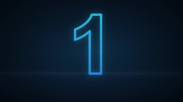 Neon Blue 10 Second Digital Countdown Timer on Dark Background