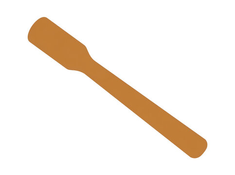 Une illustration vectorielle simple et minimaliste repr&eacute;sentant une spatule de cuisine en bois marron isol&eacute;e sur un fond blanc pur, id&eacute;ale pour les designs culinaires.