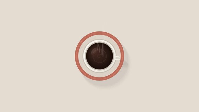 Top view of six coffee cups arranged in a minimalist grid pattern