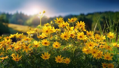 Fototapeta premium Yellow Summer Flowers