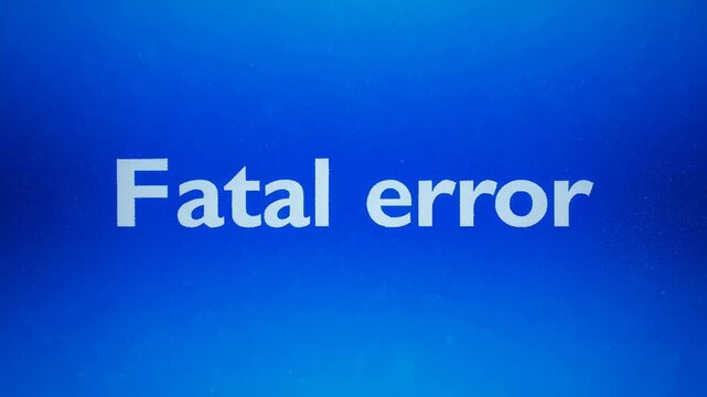 Digital Glitch Effect with Repeating Error Message on Blue Background