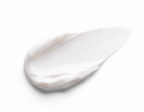 White cosmetic cream smear texture template on clean background