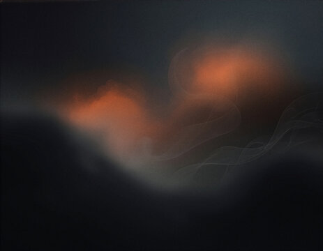 Dark ambient gradient background template with soft orange glow