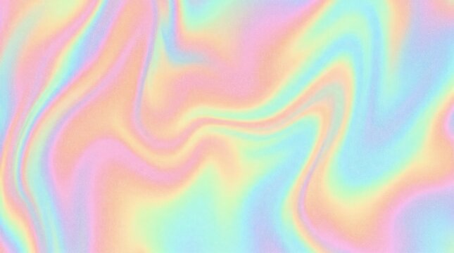 Abstract holographic background with fluid liquid waves and iridescent gradient texture