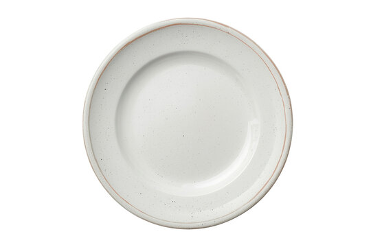 White porcelain plate with narrow double rim