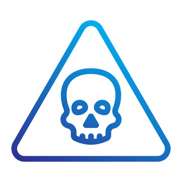 Industrial Safety Toxic chemical danger warning icon line gradient style