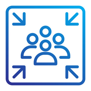 Industrial Safety Emergency assembly point sign icon line gradient style