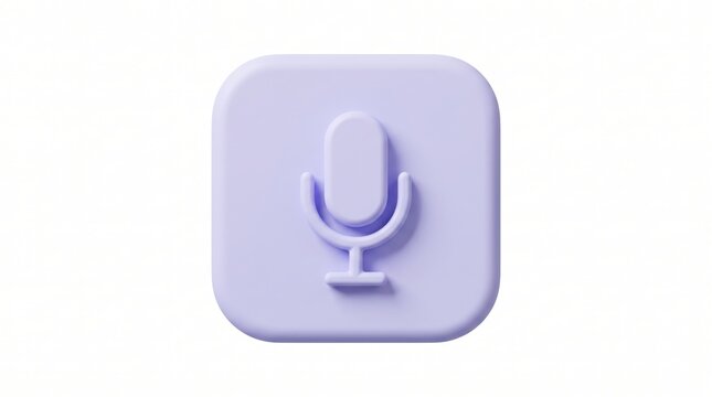 3d render of a microphone icon isolated on white background